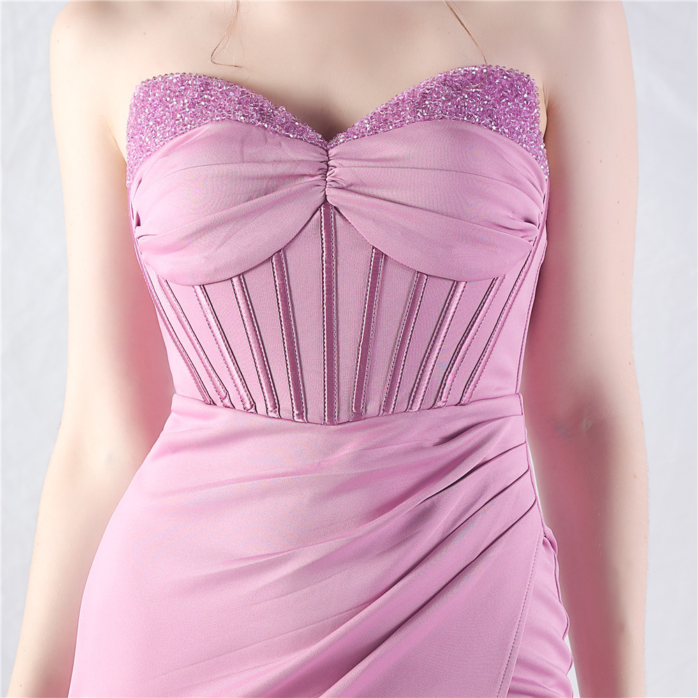 587f3426c214e098af018b4ef6be6b5b.jpg Fashionslee Women Chizue Purple Strapless Corset Split Maxi Dress