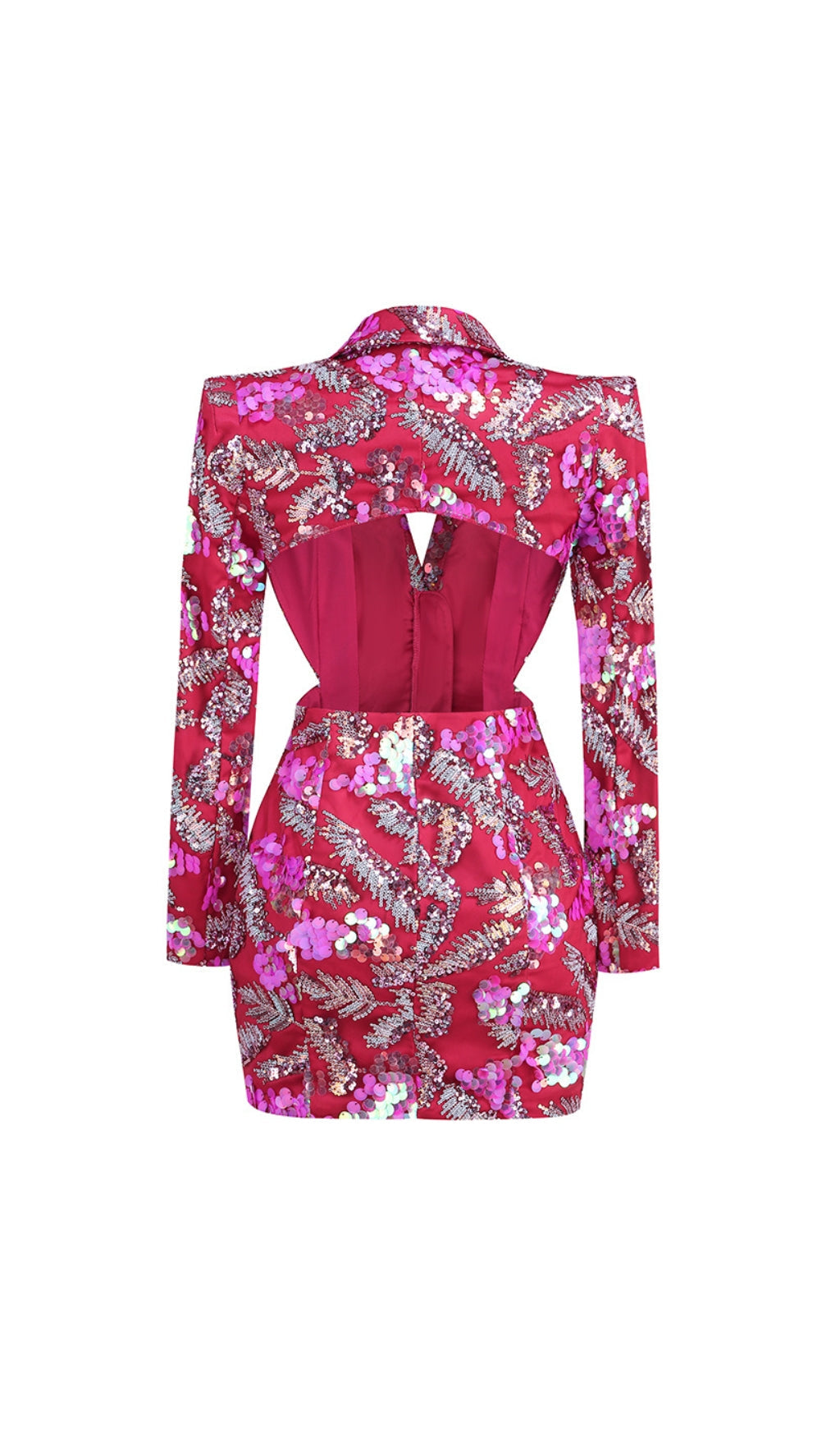 Fashionslee Women Apricity Pink Sequin Blazer Dress