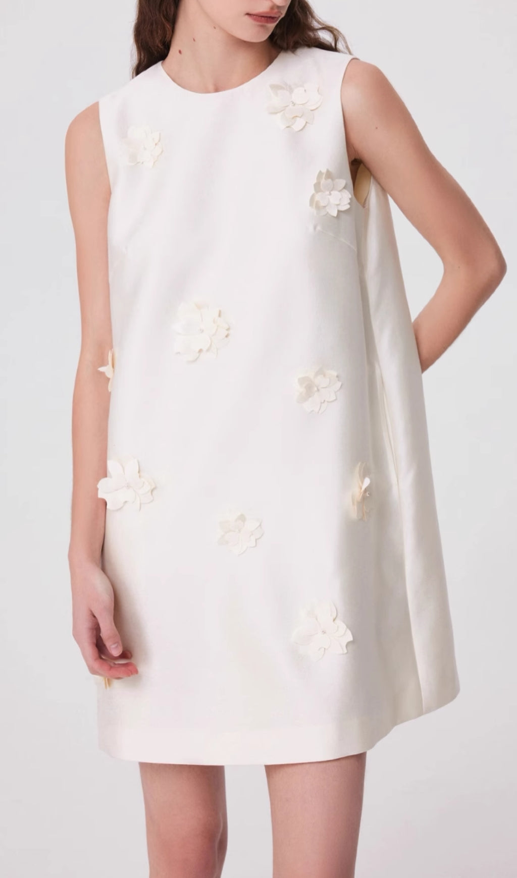 Fashionslee Women Annunciata Flower Embellished Mini Dress