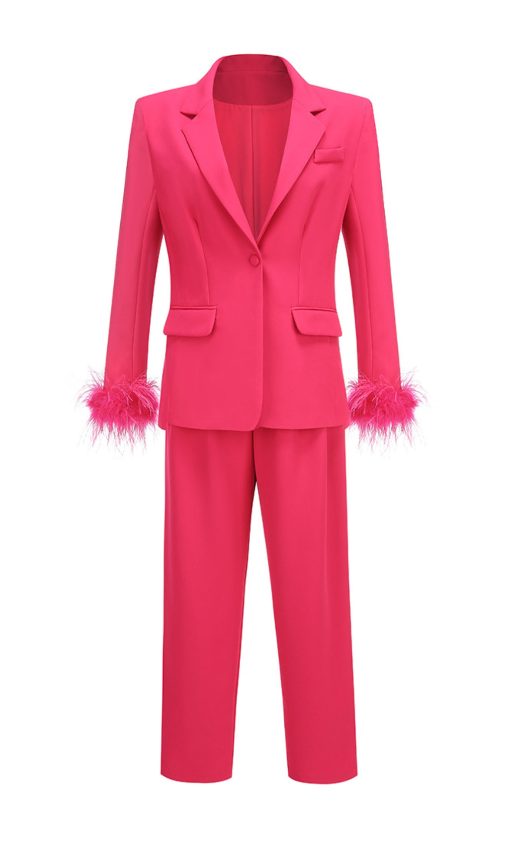 595f941d4ff7839e5b2413cee6fc7fcf.jpeg Fashionslee Women Aniek Feather Blazer Two-Piece Set