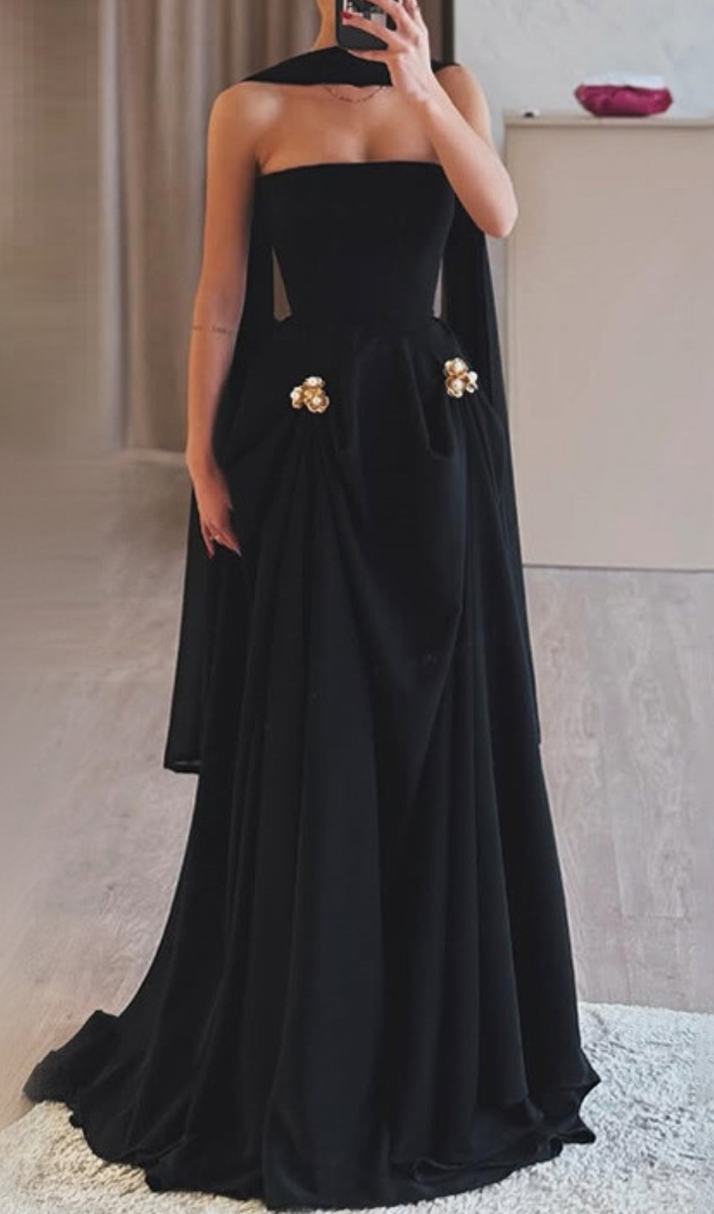 Fashionslee Women Devan Black Embellished Maxi Dress