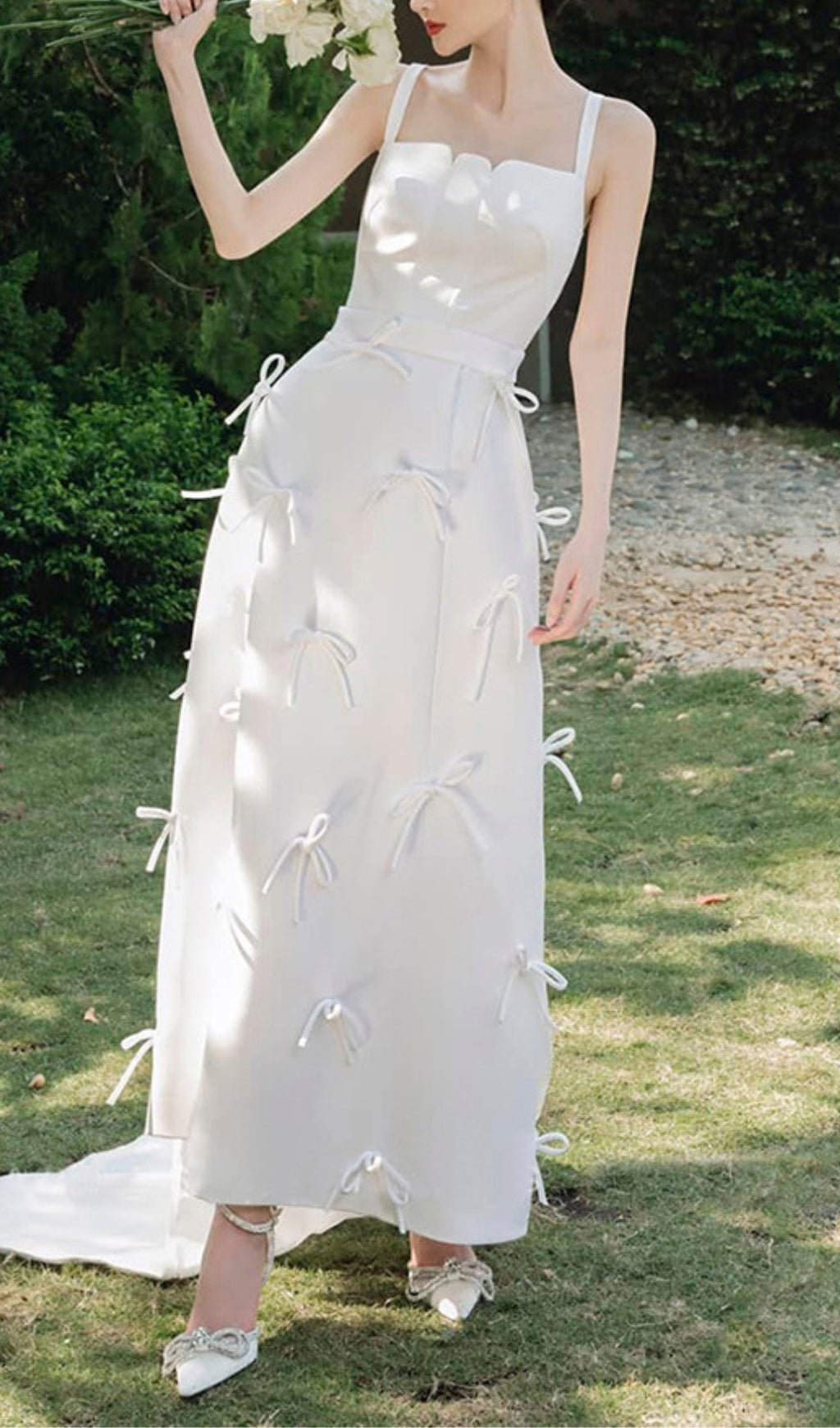 Fashionslee Women Aphea Bow Embellished Maxi Dress