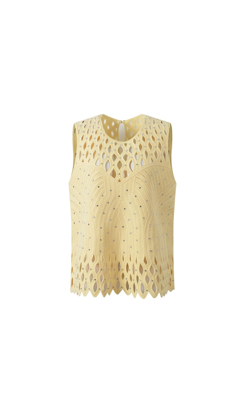 Fashionslee Women Crocheted Rhinestone Top