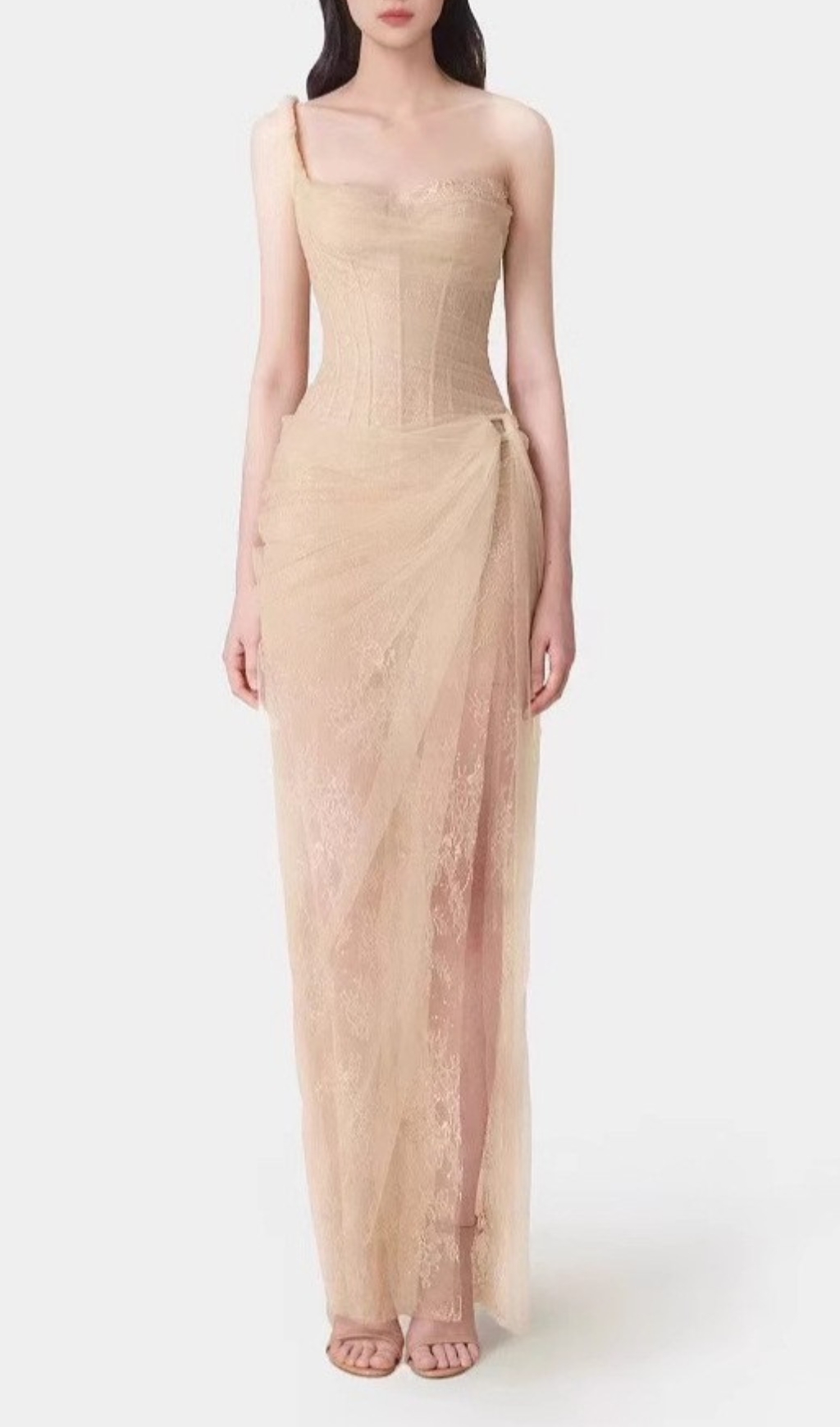 Fashionslee Women Anandi Mesh Corset Maxi Dress