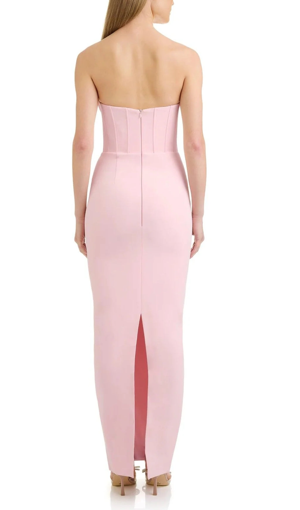 Fashionslee Women Aihe Pink Strapless Flower Bandage Dress