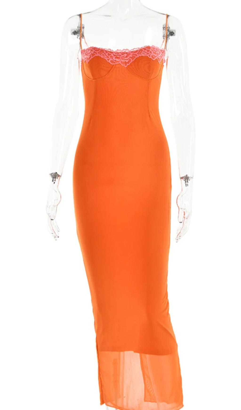 Fashionslee Women Adamma Spaghetti Lace Maxi Dress