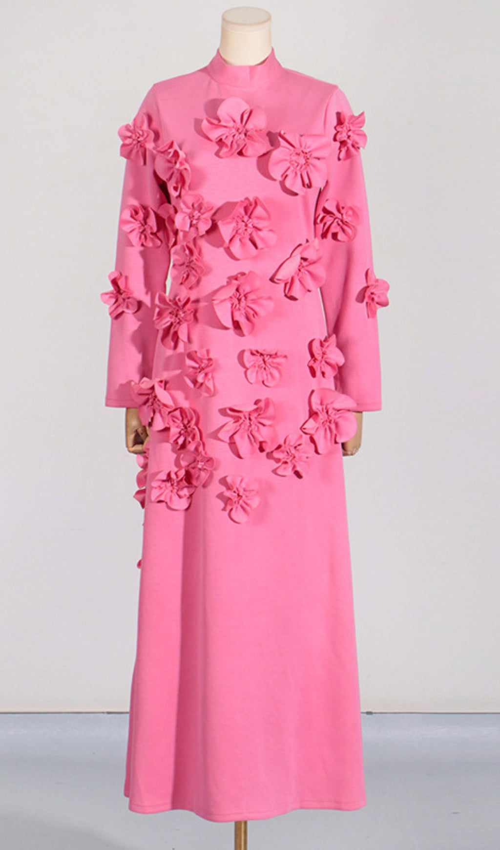 60328c0be9c844736338d039a08f49b5.jpeg Fashionslee Women Bly Pink Flower Long Sleeve Maxi Dress