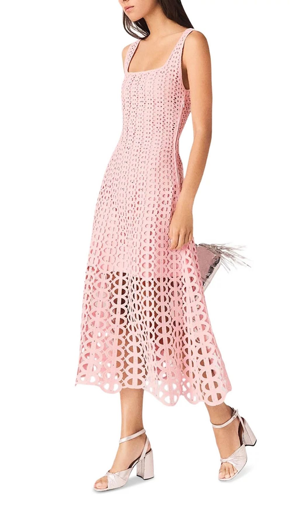 61241343113bb6d71efd70a54d483bf5.jpg Fashionslee Women Russelking Rhinestone Crochet Midi Dress