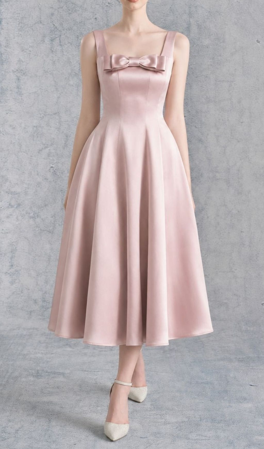 6187e9d7865e2ccebd403c488f536395.jpg Fashionslee Women Larkin Strappy Bow Midi Dress