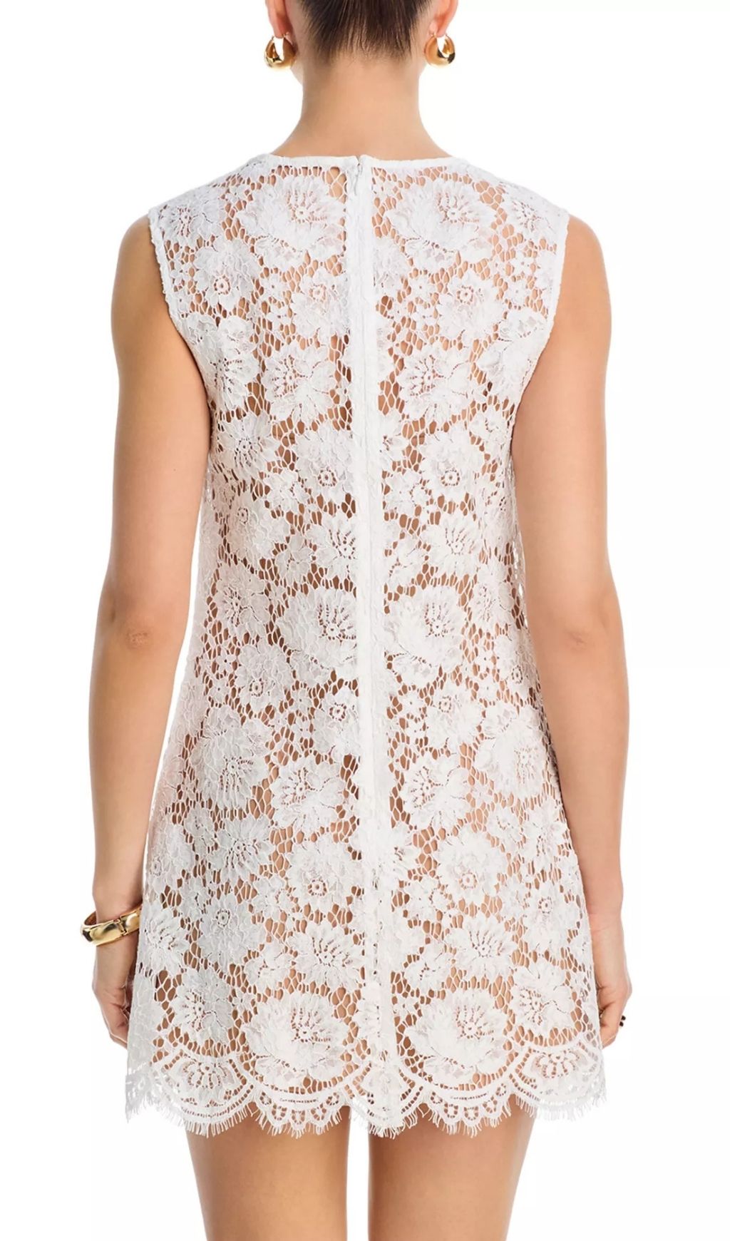 Fashionslee Women Lace Mini Dress - White