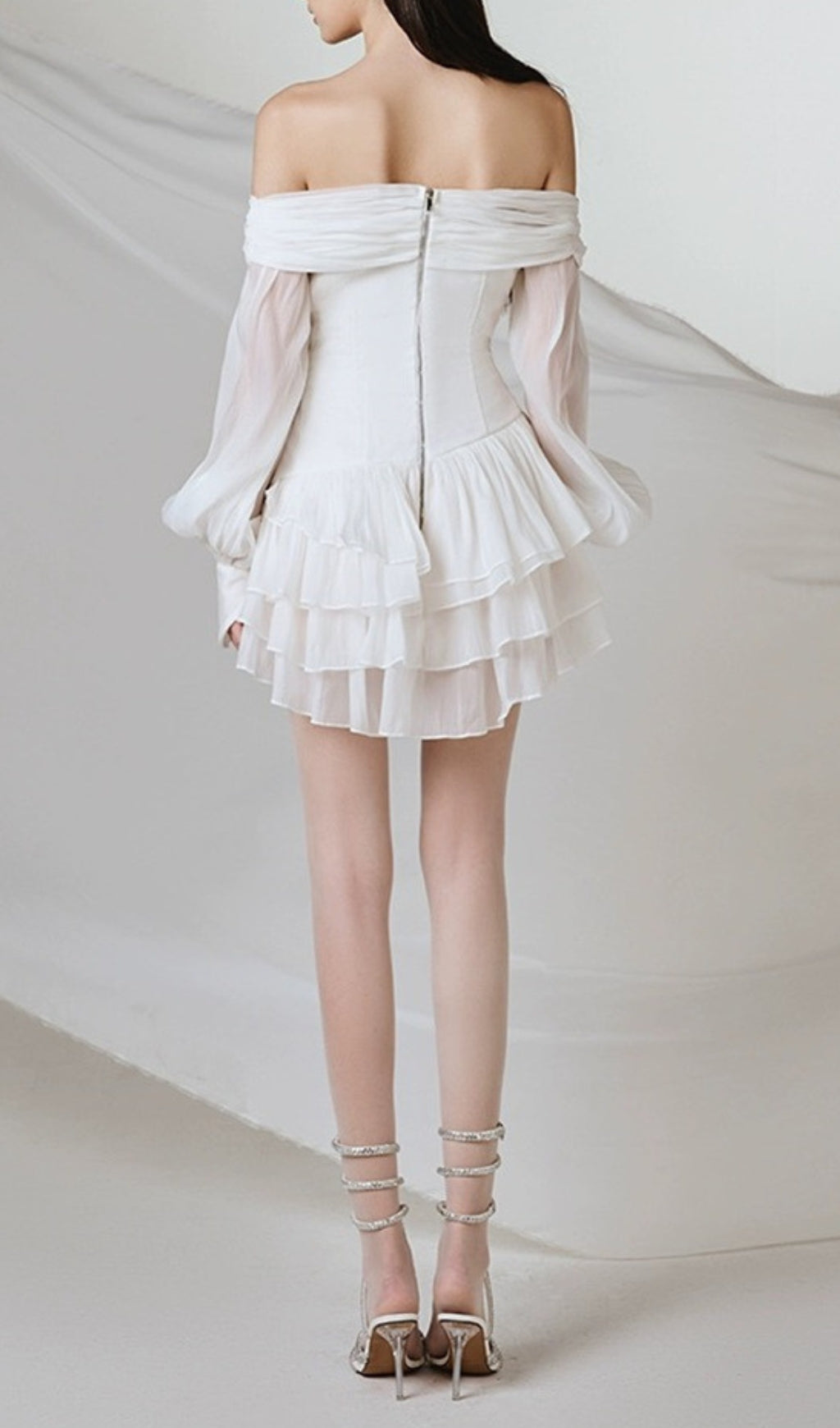 Fashionslee Women Avarielle White One Shoulder Mini Dress