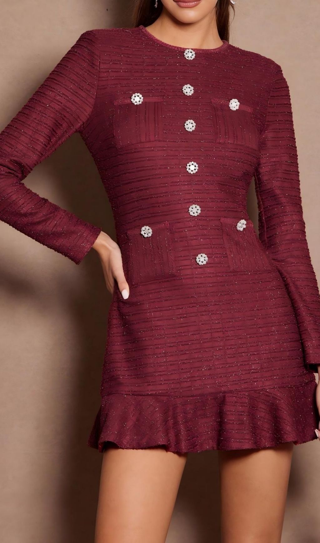 62a6c87e5169141338a773e16e842aa6.jpg Fashionslee Women Lani Red Long Sleeve Mini Dress
