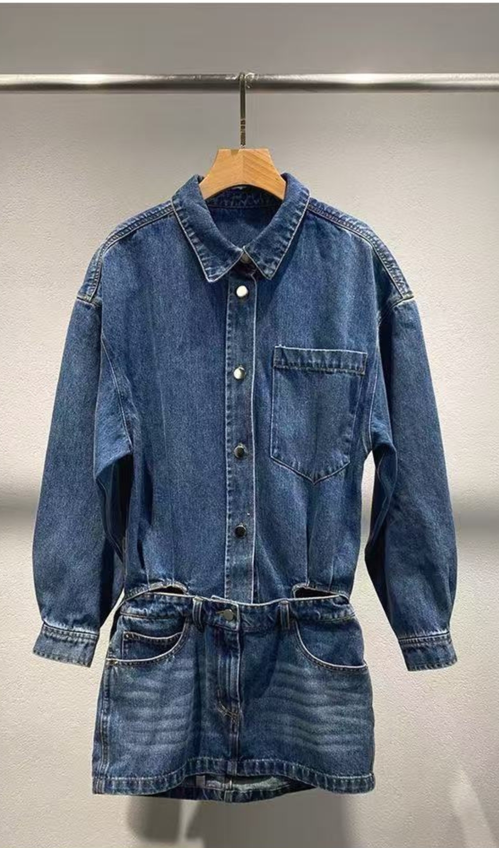 635da169d25f81a6554f041ba3793290.jpg Fashionslee Women Pre Styled Denim Shirt Dress