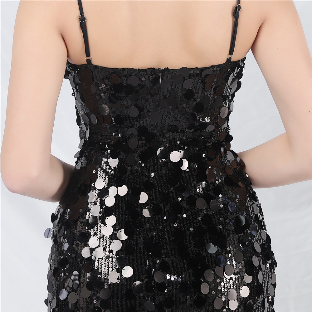 63a3598173a137b711df1ccd9573c55a.jpg Fashionslee Women Chole Black Strappy Sequin Maxi Dress