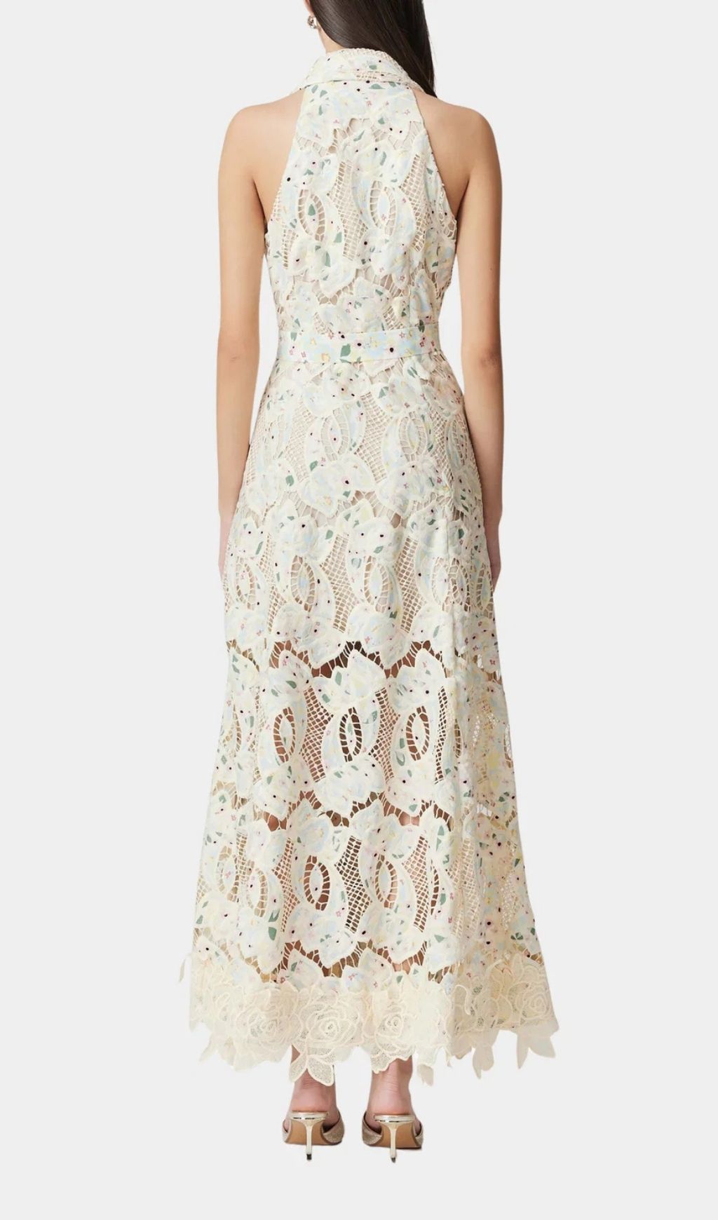 Fashionslee Women Chloe Sleeveless Hollow Lace Maxi Dress