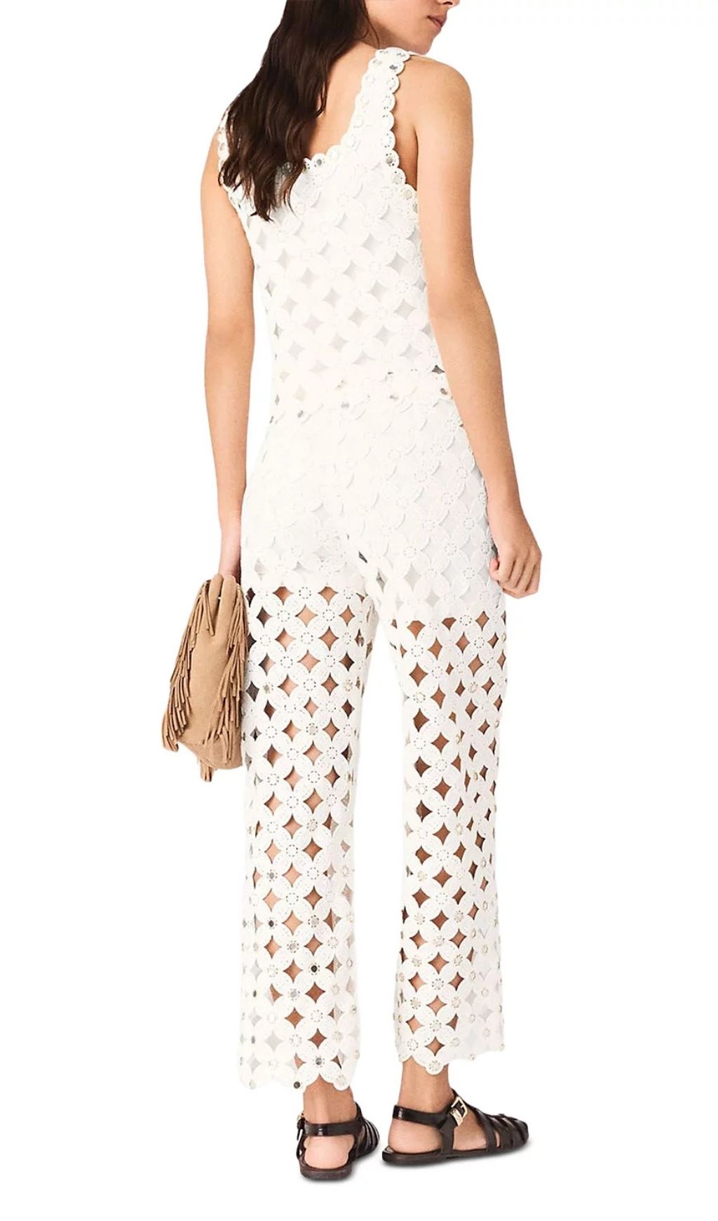 662df636e00d6aa4e9ed03a03ca102de.jpg Fashionslee Women Pimiroir Straight Mirror Crochet Pants