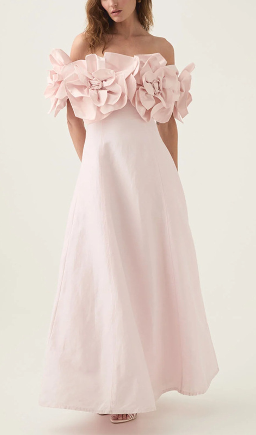 Fashionslee Women Chabela Flower Off-Shoulder Maxi Dress