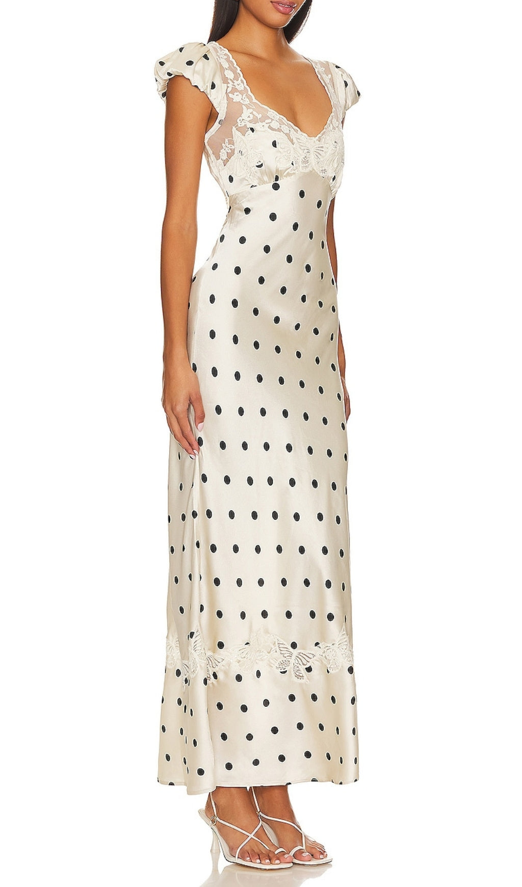 Fashionslee Women Alani Polka Dot Cutout Maxi Dress