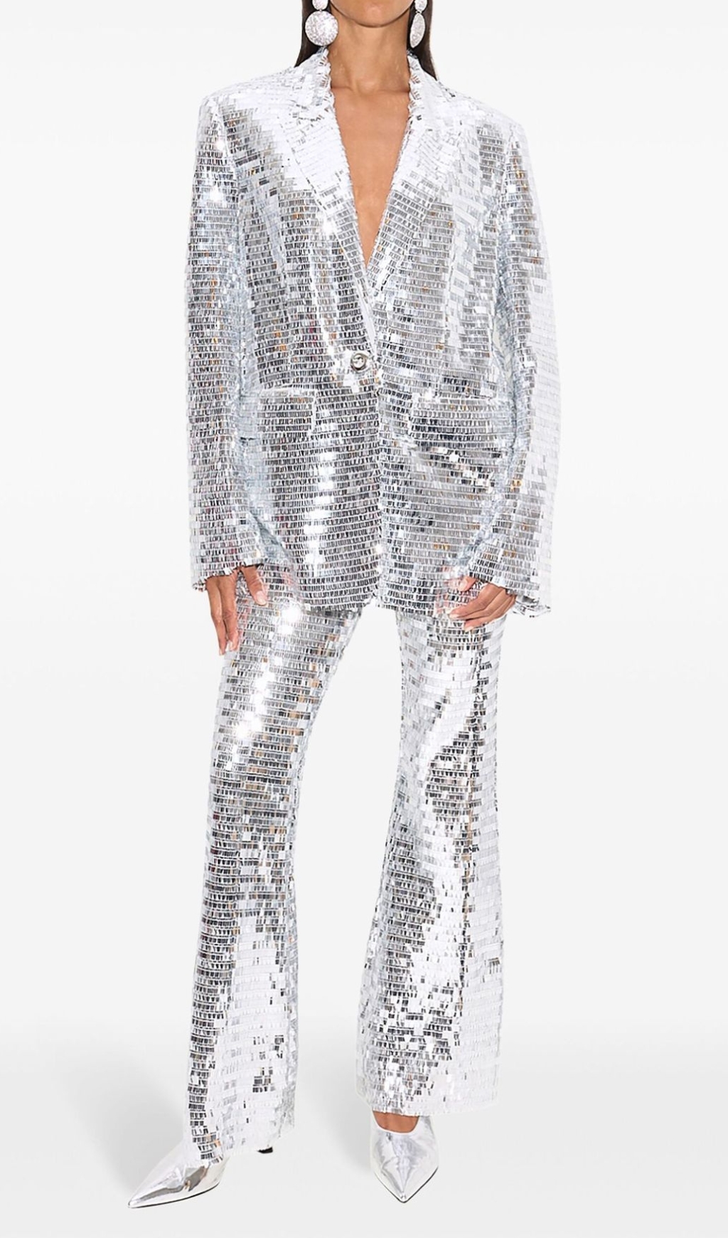 6932a62ac10f0f7f53f4fbb09d40a1f0.jpg Fashionslee Women Divna Silver Sequin Blazer & Pants Set