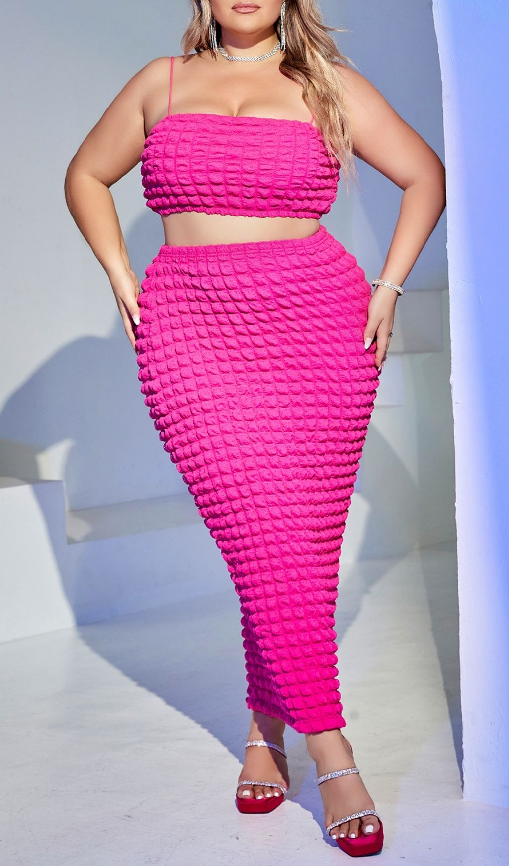 Fashionslee Women Langley Pink Plus Size Two-Piece Set