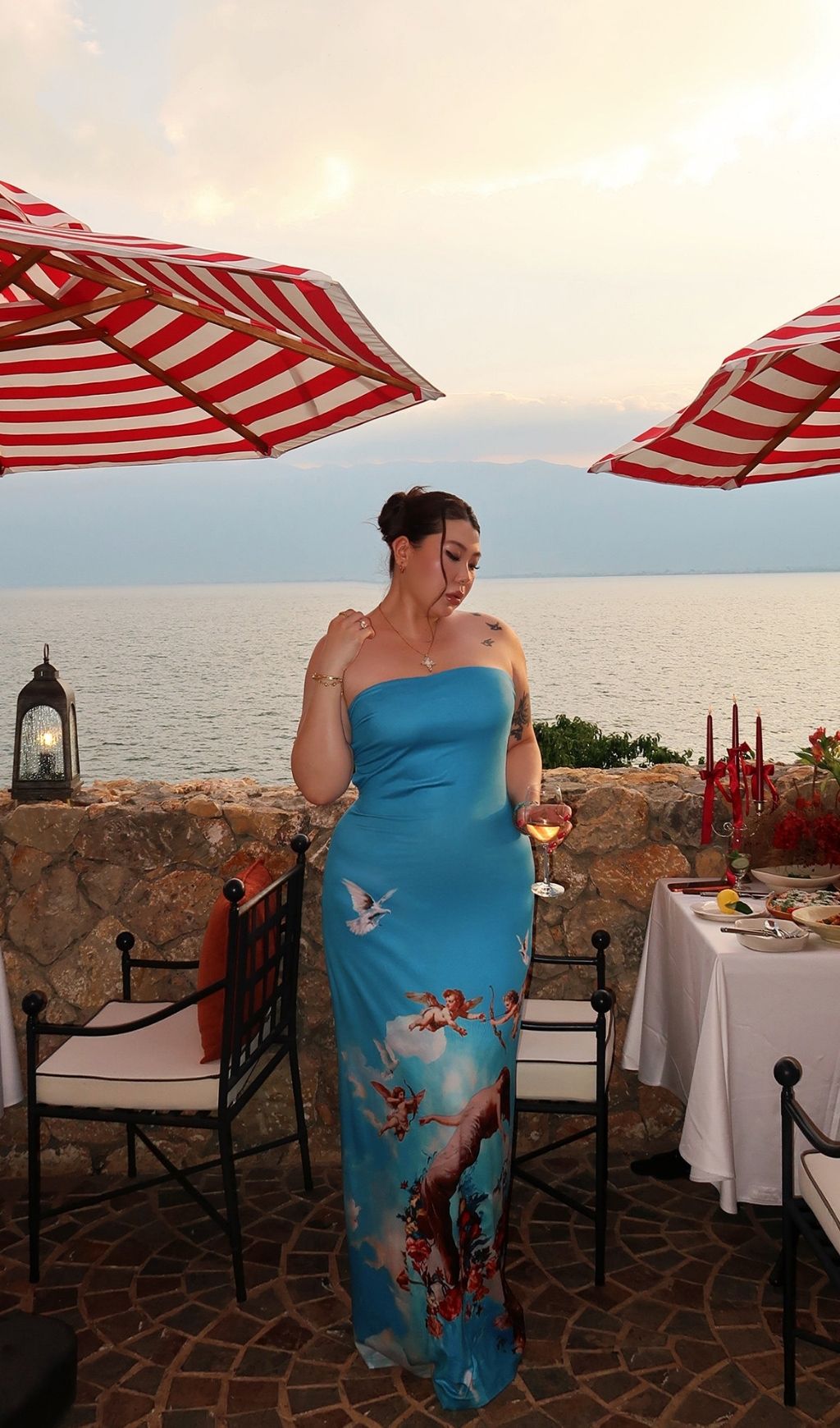6a761469f10172dbb79948170e245072.jpg Fashionslee Women Lacie Blue Strapless Printed Plus Size Maxi Dress