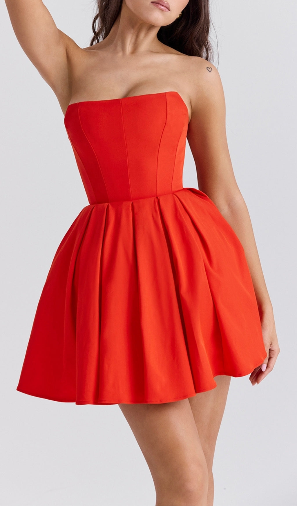 6d7547237929f9b87916637acf1cc3c3.jpeg Fashionslee Women Aquamarine Red Strapless Mini Dress