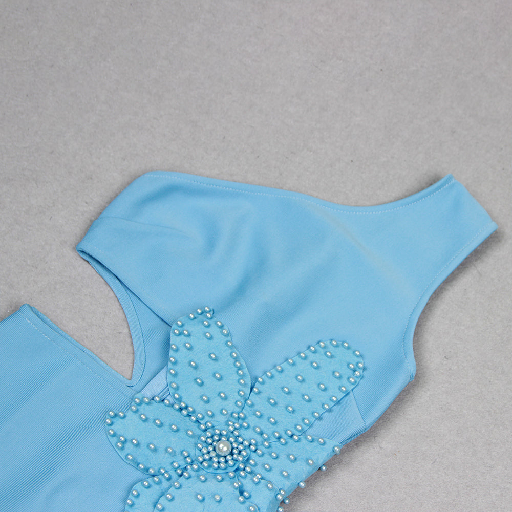 6db1011cd73fdd3e7ec8c23debe08251.jpeg Fashionslee Women Aliyah Blue Flower Bandage Midi Dress