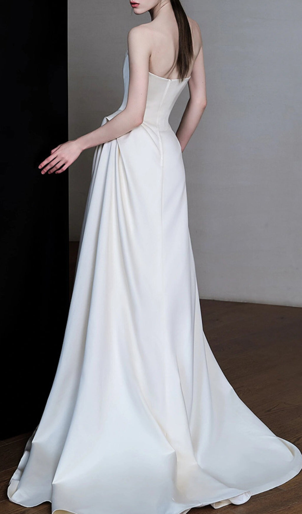 Fashionslee Women Avia White Satin Corset Wedding Dress