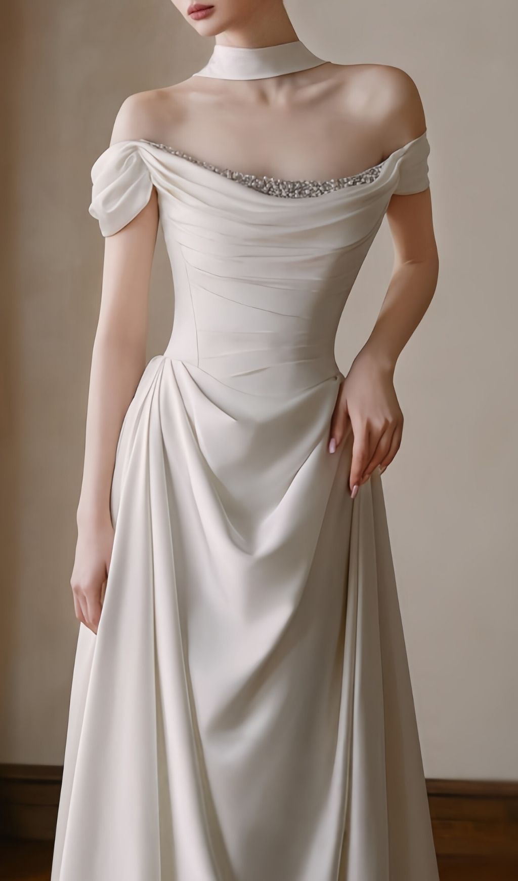LEANNI WHITE OFF-SHOULDER BRIDAL GOWN - OWNCI