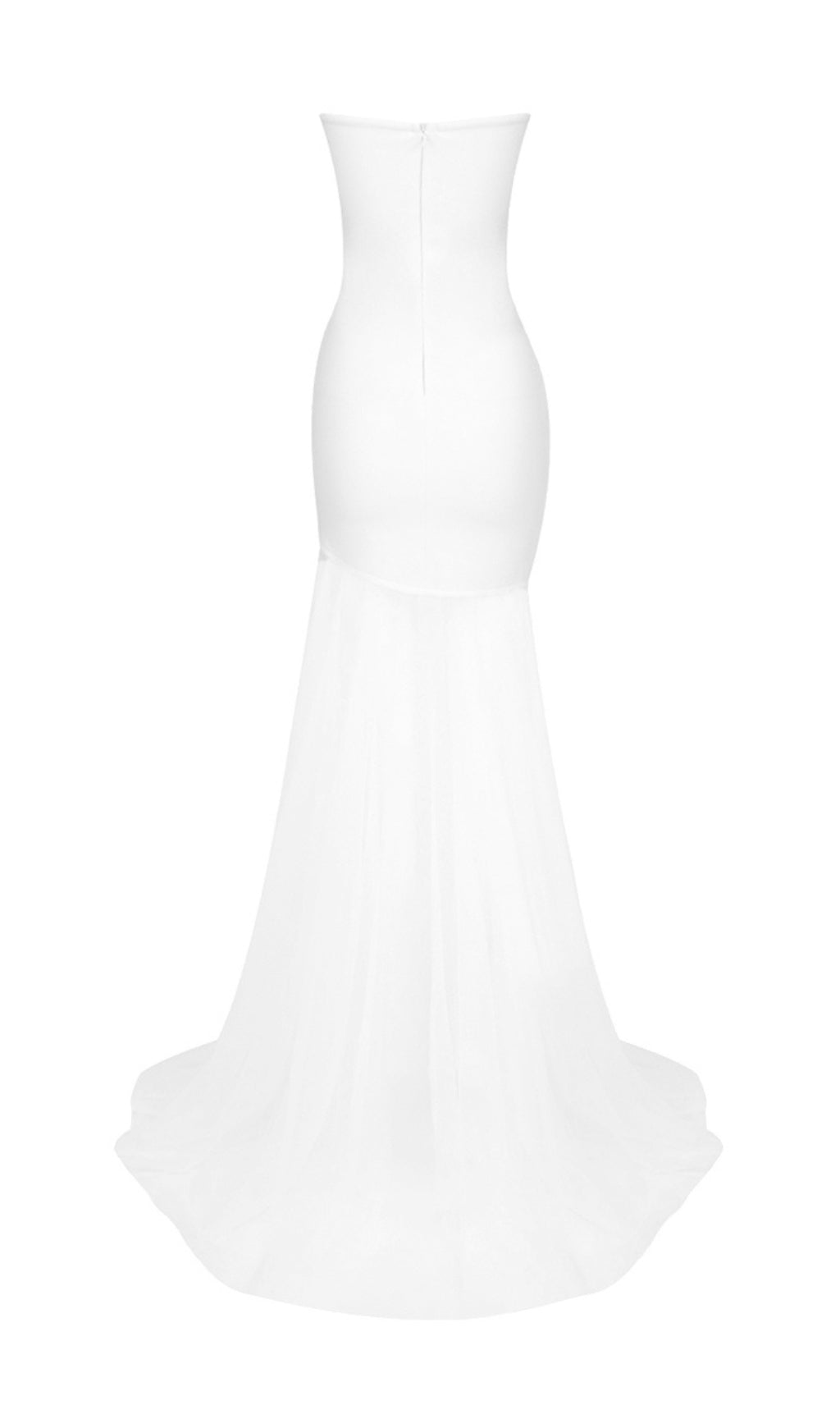 WHITE STRAPLESS ROSE MESH DRESS – VIRAL AESTHETIC - OWNCI