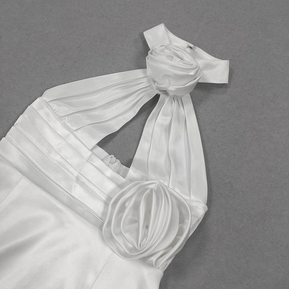 6e8b0d8ca56a79b9fdbb8d9e76d43243.jpeg Fashionslee Women Akbar White Halter Flower Dress