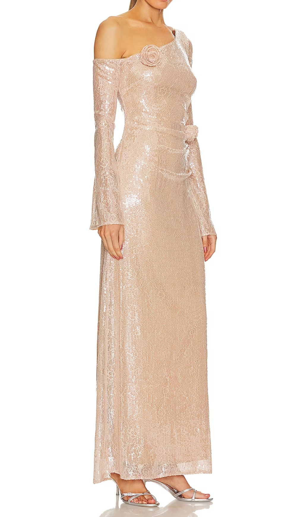 6f3a30582247ecf24f091c32cab0dd8a.jpg Fashionslee Women Cisne Long Sleeve Flower Sequin Maxi Dress