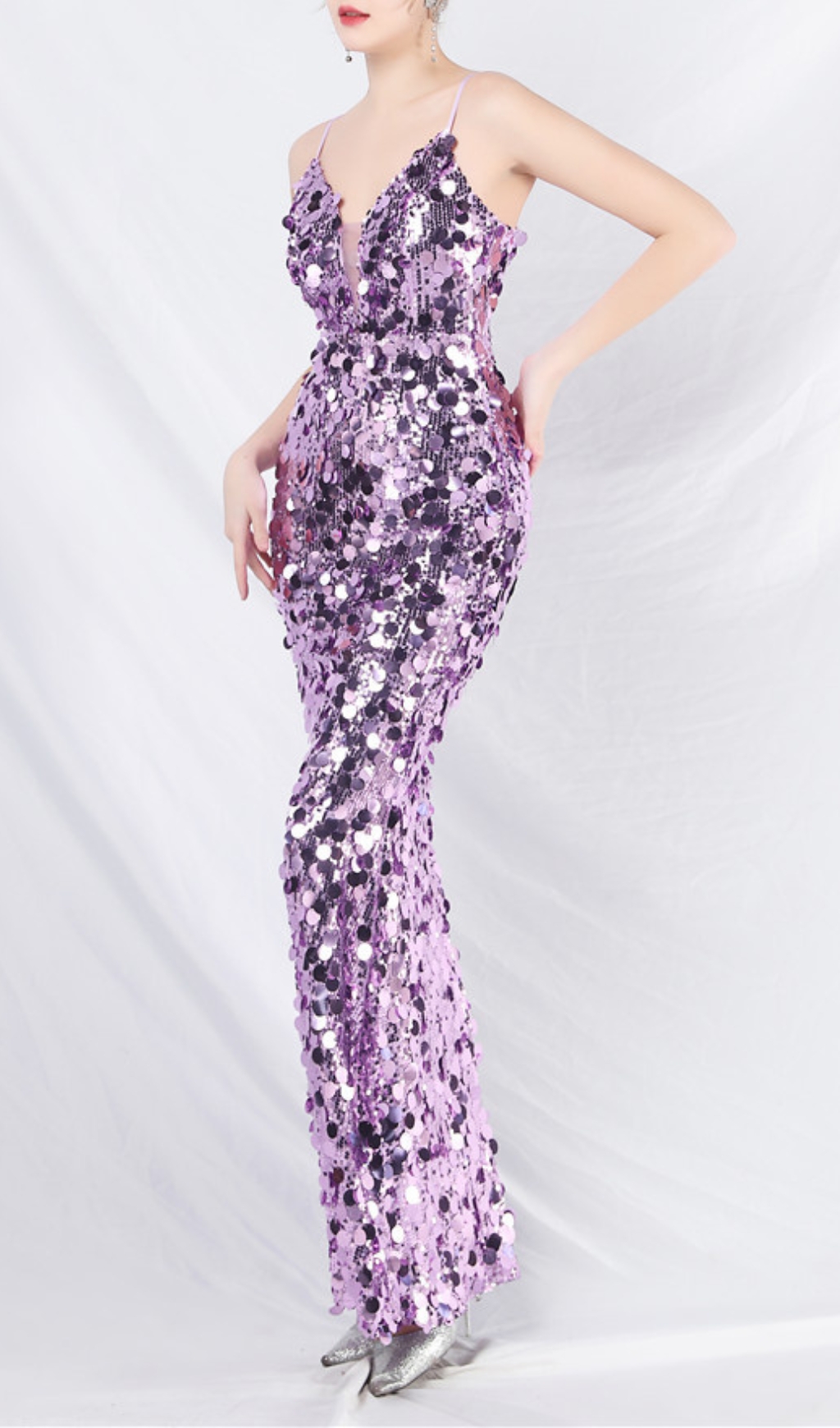 6f8bb643a2f14aac9cd8fc8be9c8c771.jpg Fashionslee Women Chole Purple Strappy Sequin Maxi Dress