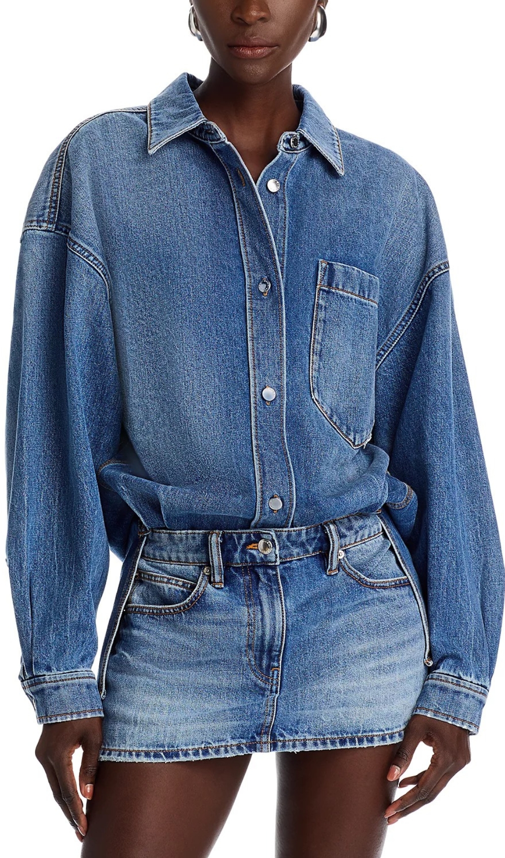 Fashionslee Women Pre Styled Denim Shirt Dress