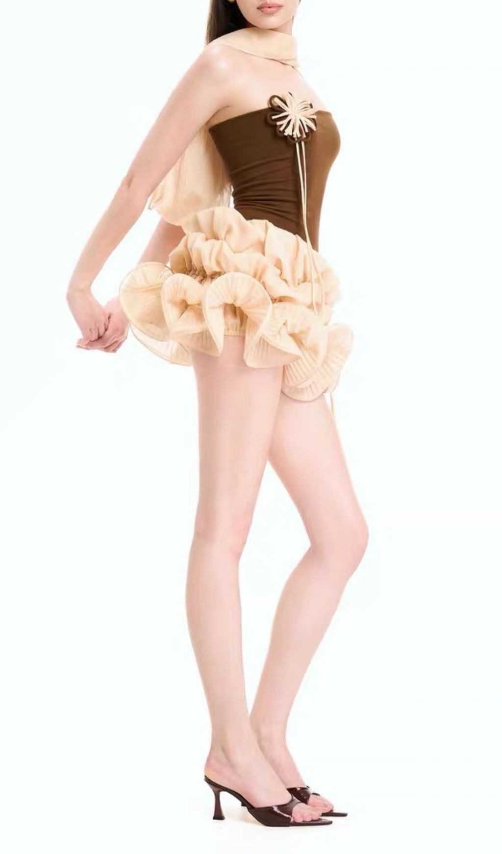 7066231f04692d78ab80bd8c53f35663.jpg Fashionslee Women Tyvalric Strapless Flower Mini Dress