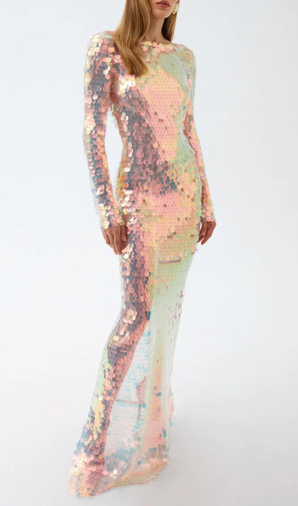 Fashionslee Women Aella Sequins Backless Maxi Dress