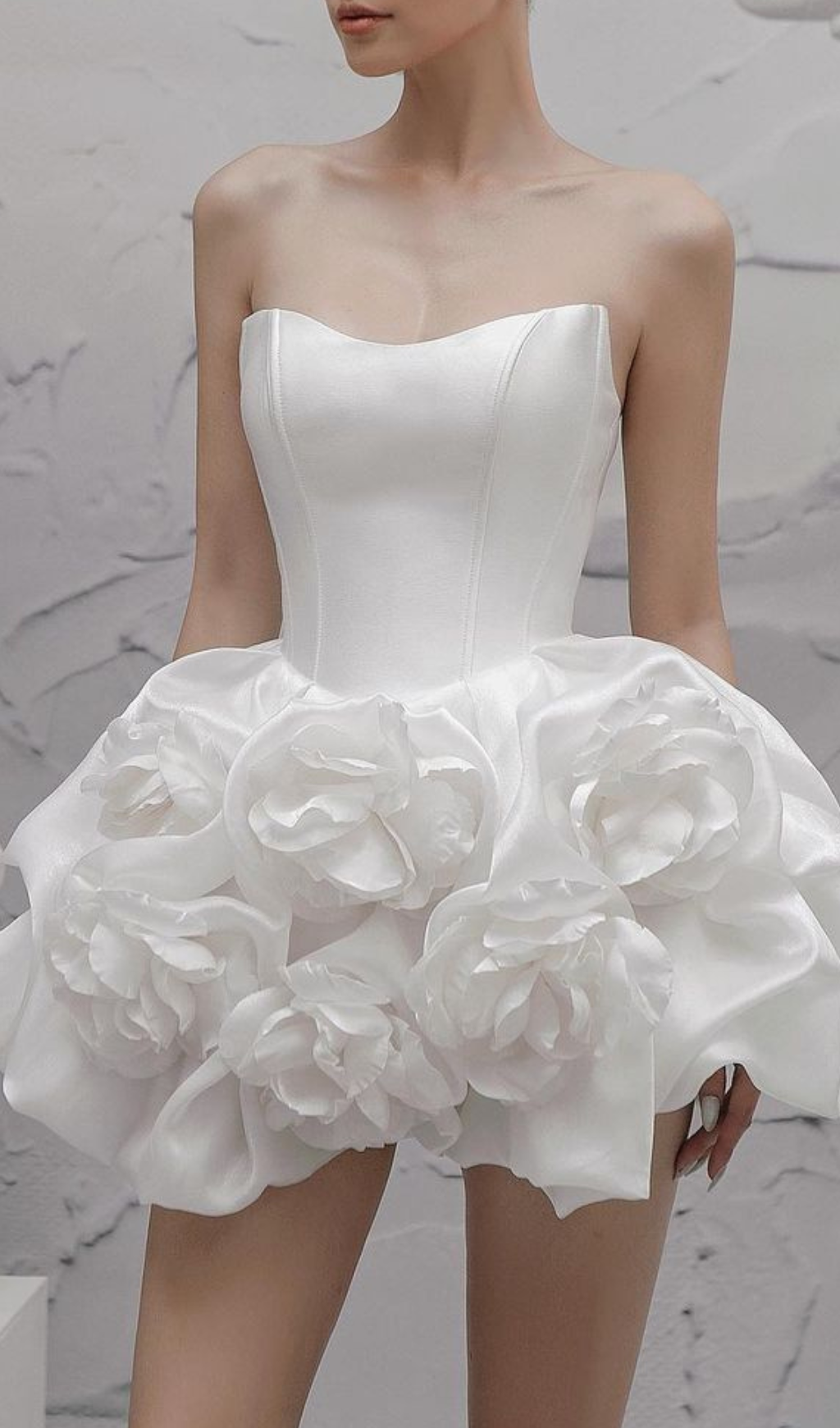 Fashionslee Women Alannis Floral-Appliqué Strapless Mini Dress
