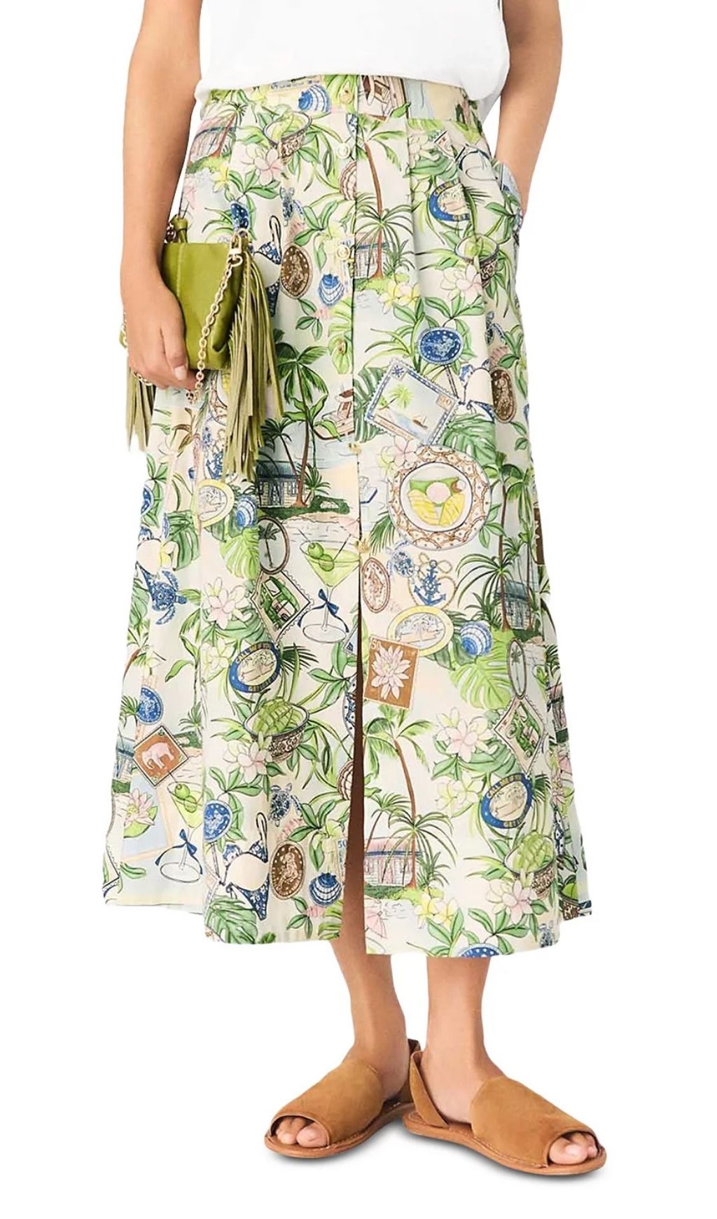 Fashionslee Women Printed Maxi Skirt with Shorts
