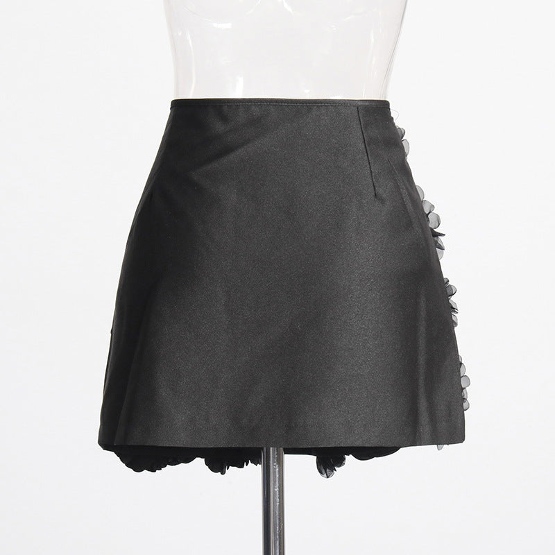 736b81a0200197d37620f934a054ff92.jpeg Fashionslee Women Anchalee Black Flower Mini Skirt