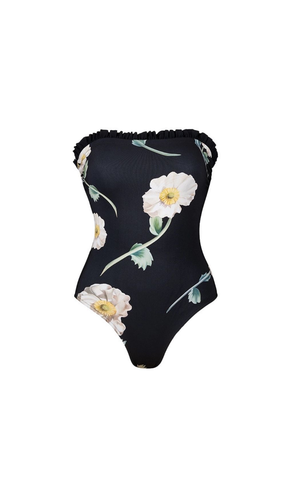 7465ad0b0115ab6c5a0dac2b3ab9b2c2.jpg Fashionslee Women Kristjana Black Flower One-Piece Swimsuit & Sarong