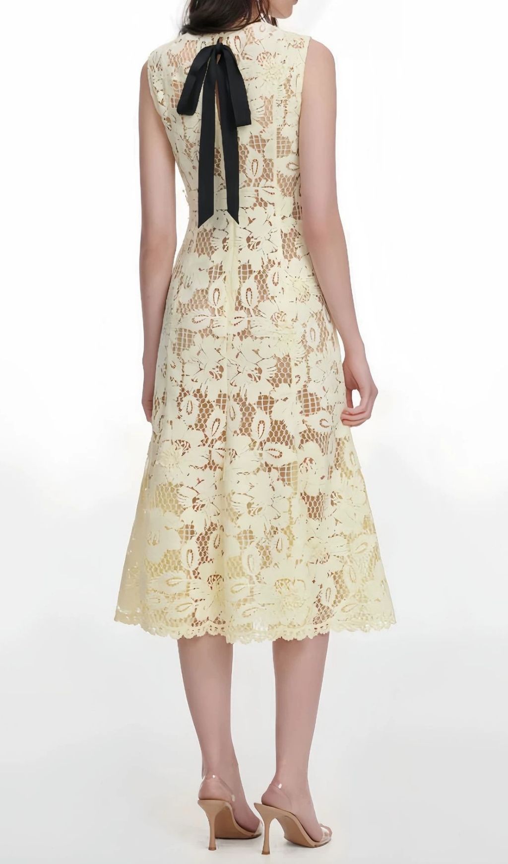 Fashionslee Women Crochet Lace Midi Dress