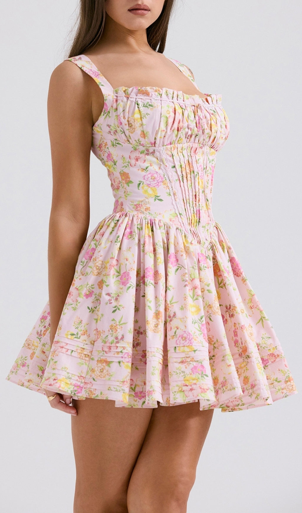 FLORAL AESTHETIC MINI DRESS – VIRAL PRINT - OWNCI FLORAL AESTHETIC MINI DRESS – VIRAL PRINT - OWNCI