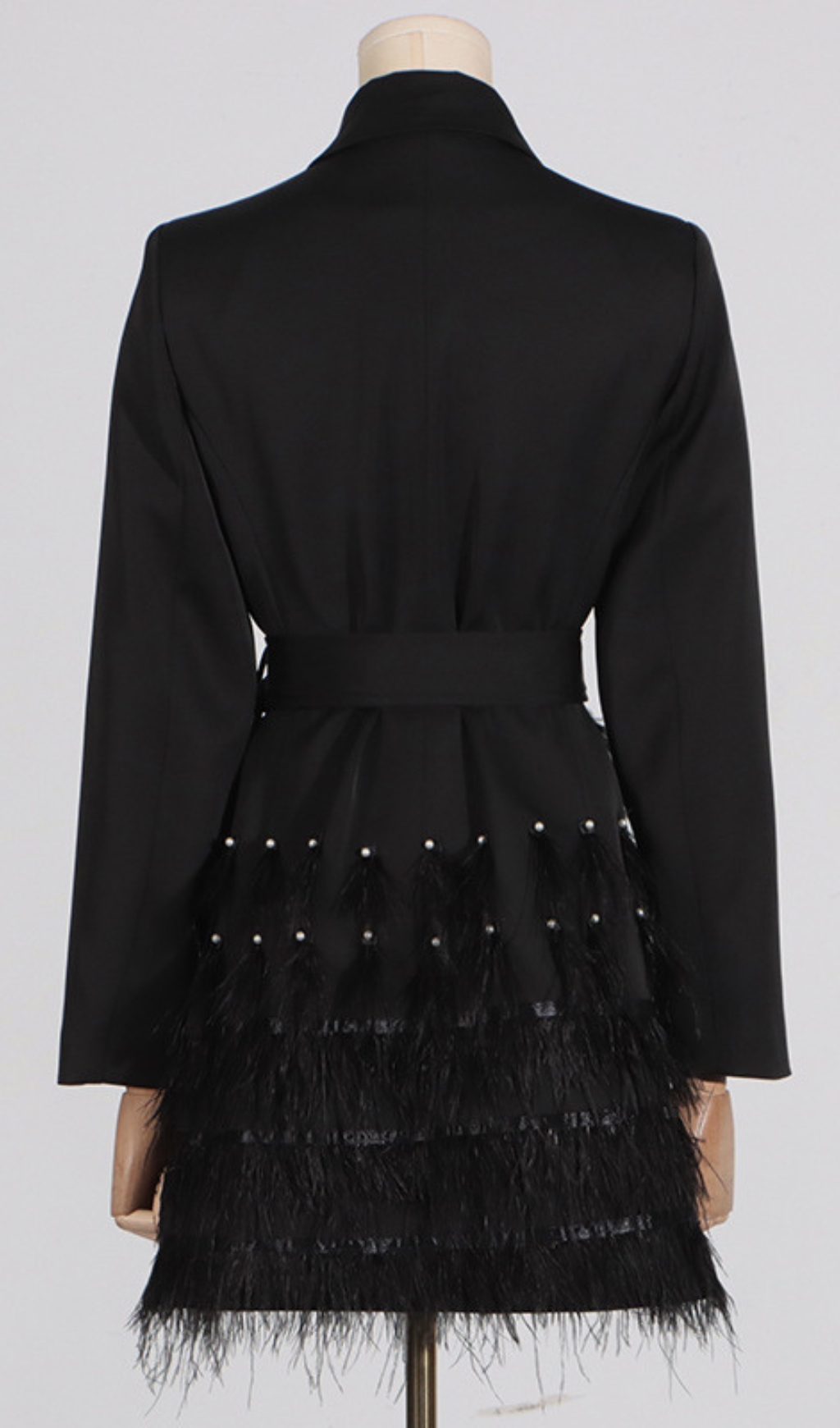 779d46dd60318f2dffe670593beee60b.jpg Fashionslee Women Caelia Black Feather Blazer Dress