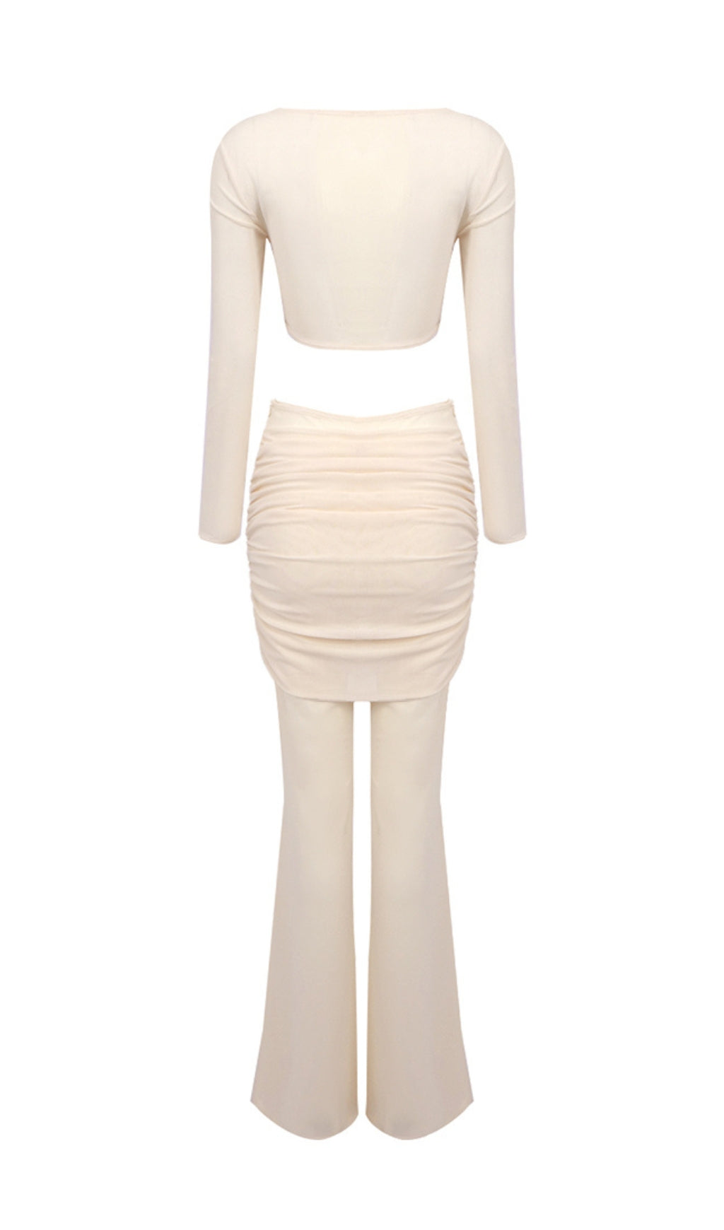 TRENDING BEIGE DRAPED JUMPSUIT TWO-PIECE - OWNCI TRENDING BEIGE DRAPED JUMPSUIT TWO-PIECE - OWNCI