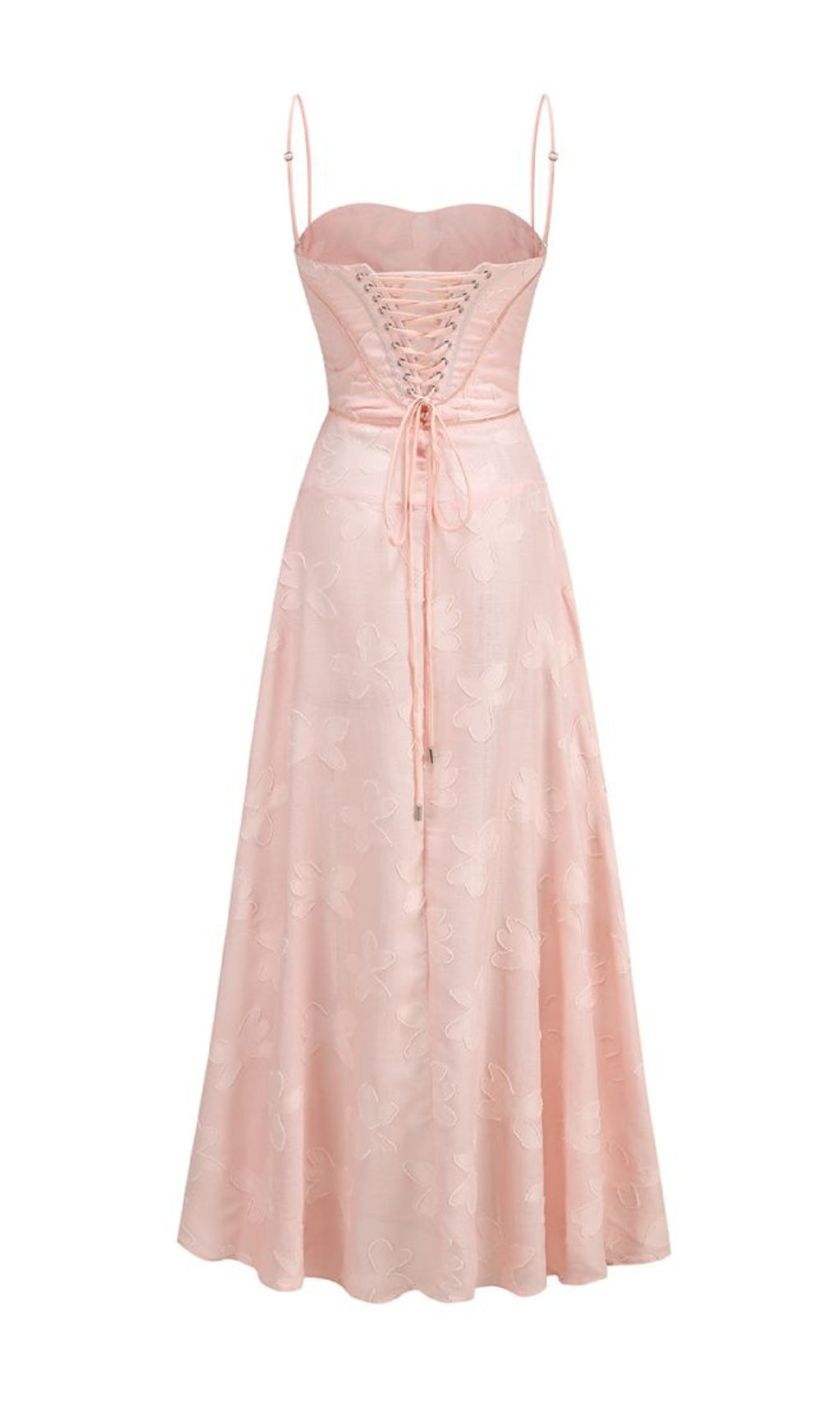 Fashionslee Women Billie Pink Floral Lace Back Maxi Dress