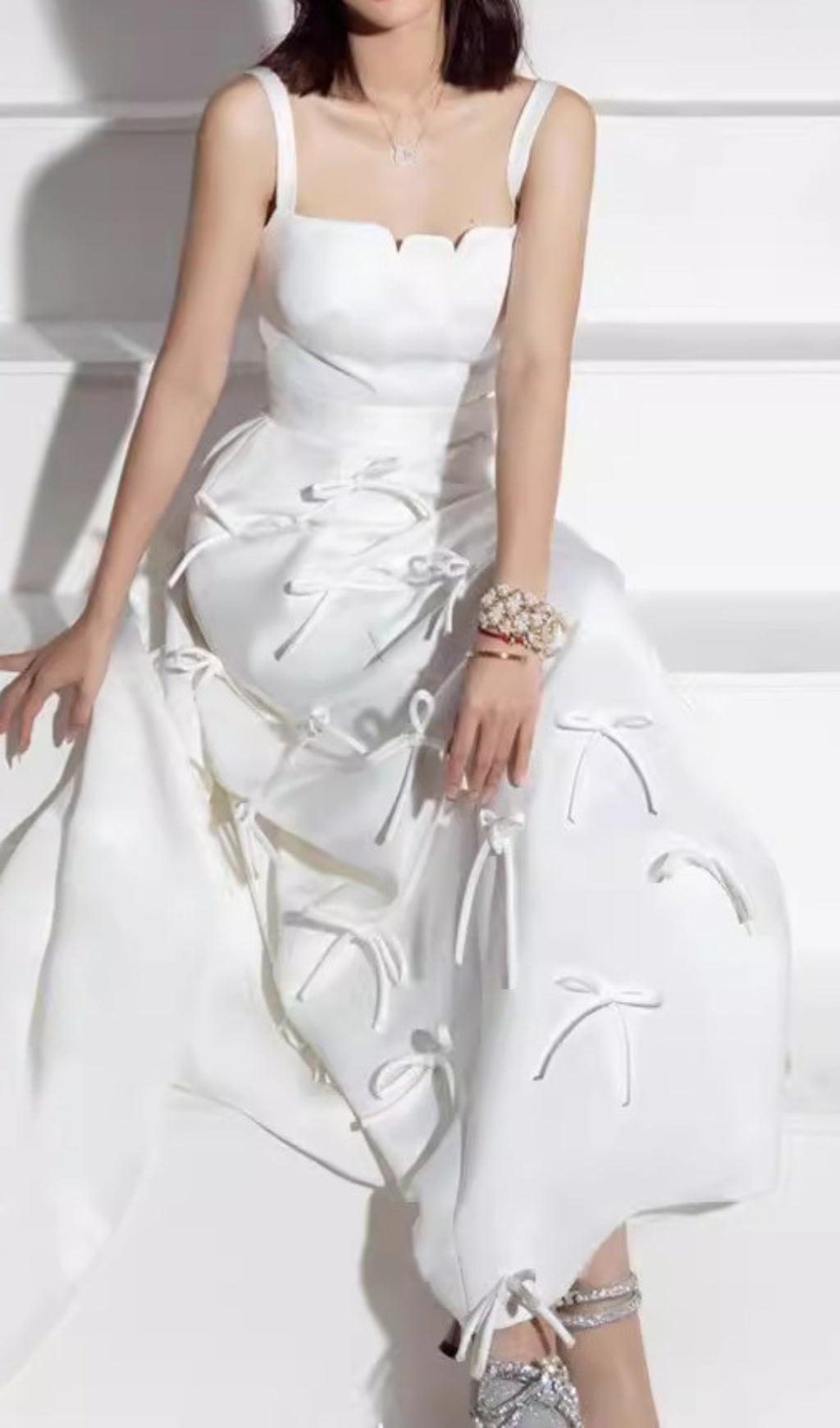 Fashionslee Women Aphea Bow Embellished Maxi Dress
