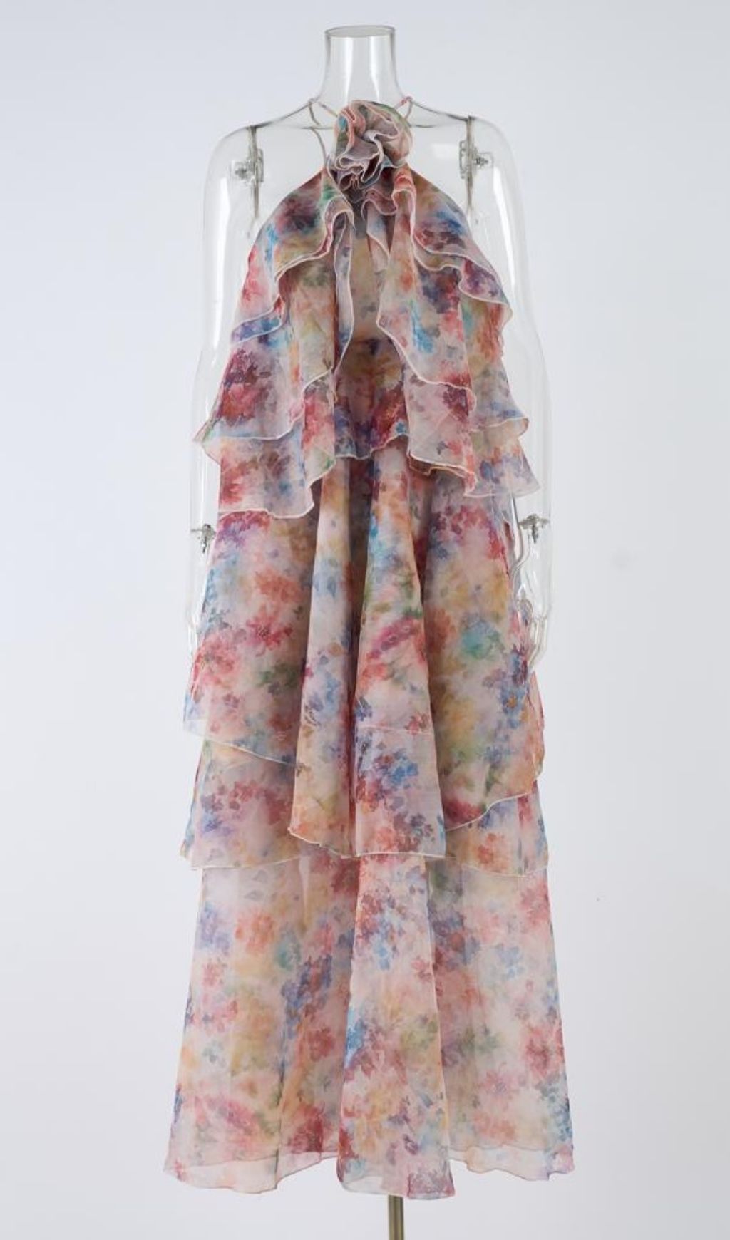 Fashionslee Women Lalitha Halter Printed Maxi Dress