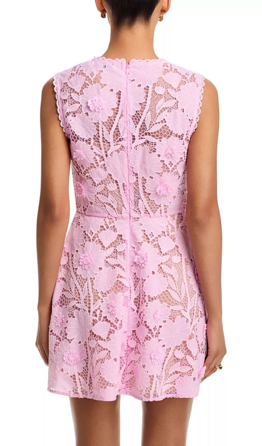 Fashionslee Women Lace Mini Dress - Pink