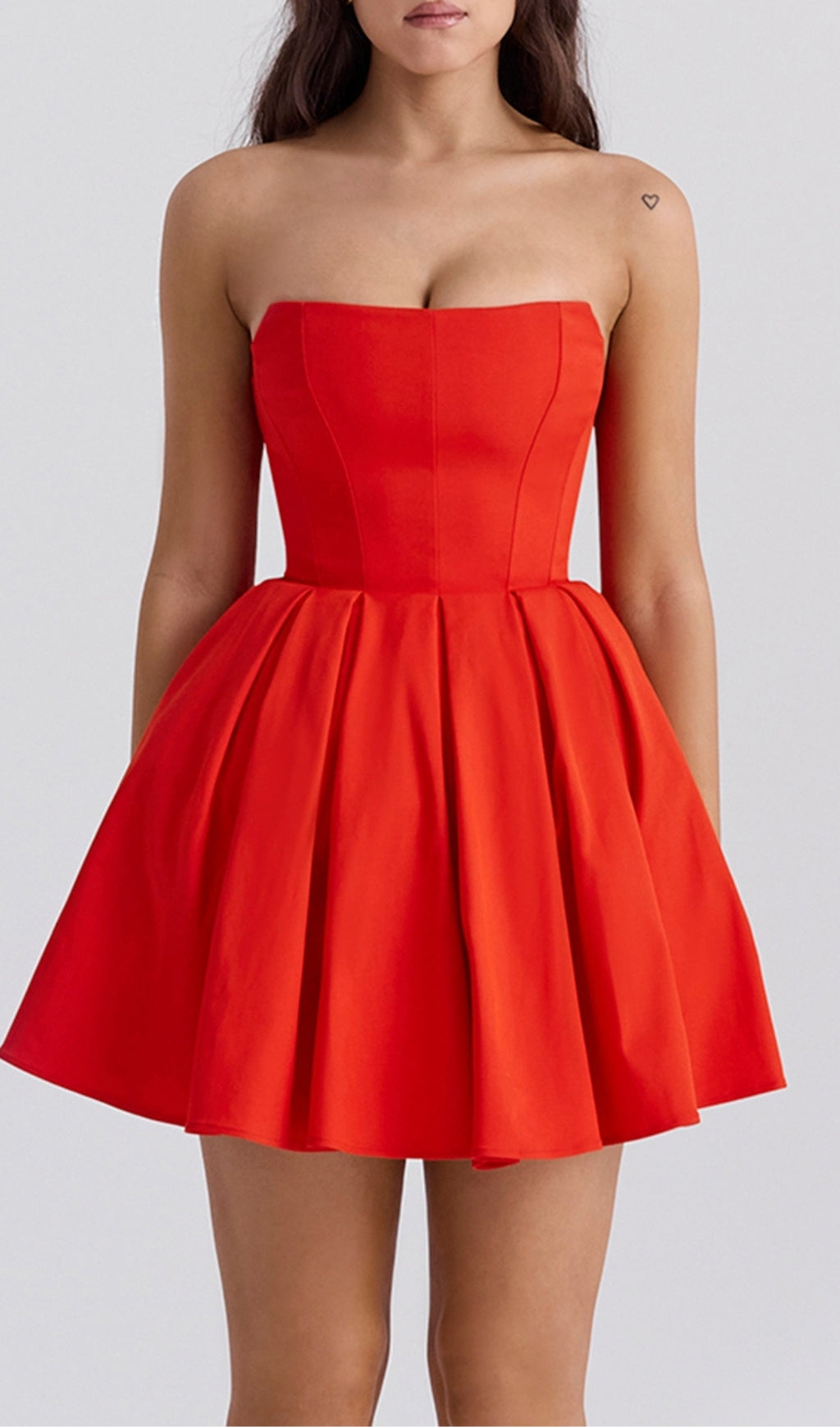 7bc346cd37ba4f9588c267c674c853e5.jpeg Fashionslee Women Aquamarine Red Strapless Mini Dress