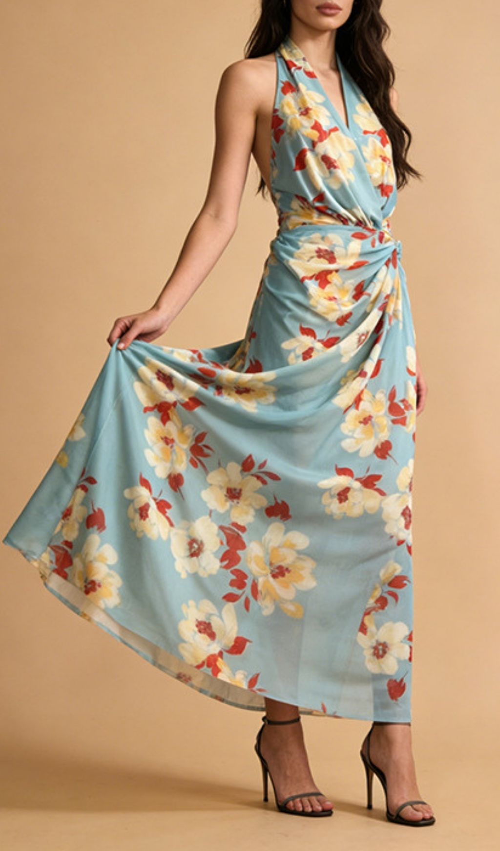 7be1a7b3331d0b09c6eb0acd76cc500d.jpg Fashionslee Women Kerstin Halter Floral Maxi Dress